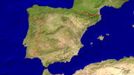 Spain Satellite + Borders 1920x1080